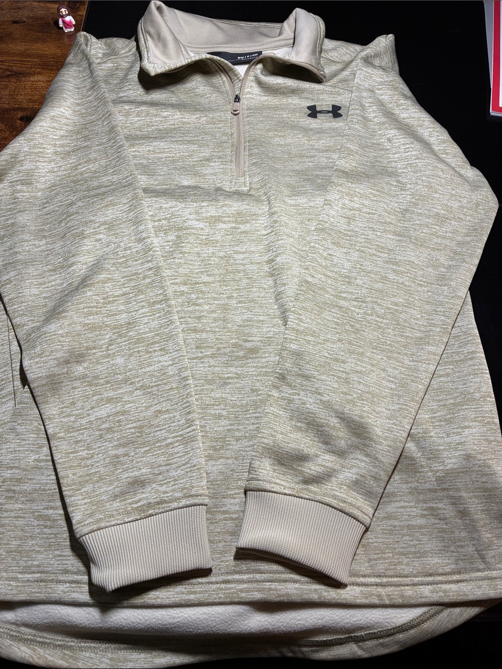 Under Armour Men’s Heathered Light Beige Quarter-Zip Pullover
